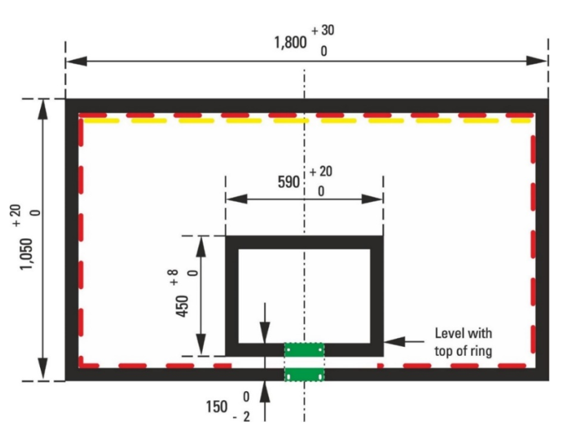 خط کشی تخته بسکتبال بر اساس استاندارد فیبا
