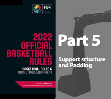 fiba official basketball rules, support structue and padding